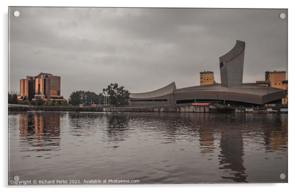 The War museum on the banks of Salford Quays Acrylic by Richard Perks