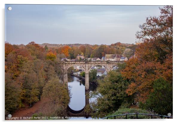 Knaresborough Viaduct in Autumn Acrylic by Richard Perks