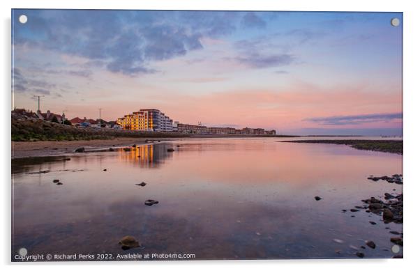 Morecambe Seafront in reflection Acrylic by Richard Perks