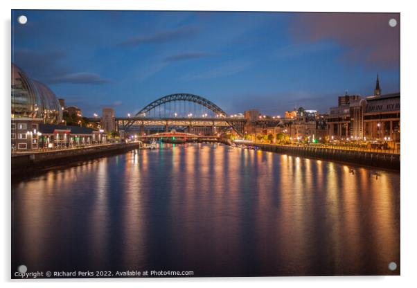 Newcastle upon Tyne  at Daybreak Acrylic by Richard Perks