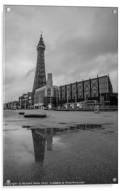 Blackpool Tower Reflections Acrylic by Richard Perks