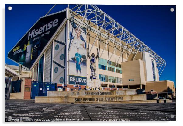 The Iconic Billy Bremner Statue at Leeds United St Acrylic by Richard Perks
