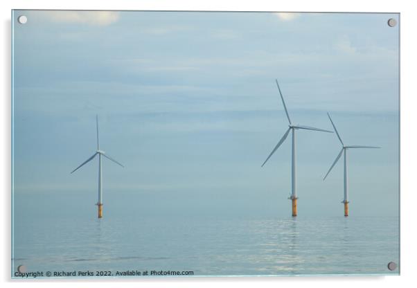 Redcar wind turbines Acrylic by Richard Perks