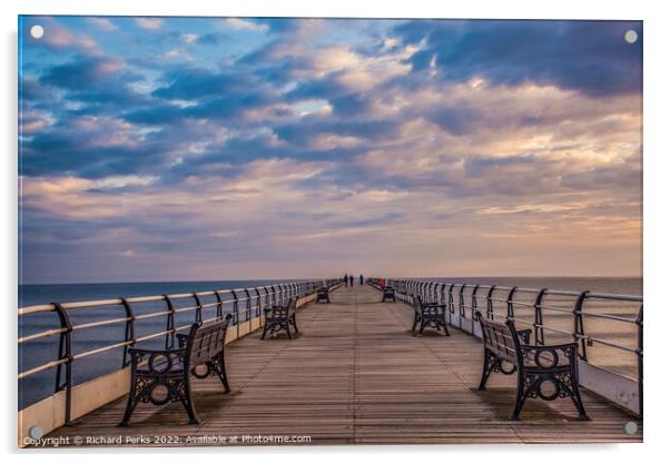 Clouds gather over Saltburn Pier Acrylic by Richard Perks