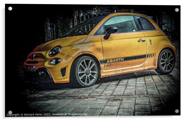 Fiat 500 Abarth Limited Edition  Acrylic by Richard Perks