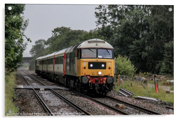 Heritage class 47 in the Yorkshire dales Acrylic by Richard Perks