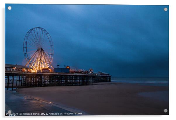 Blackpool central pier  Acrylic by Richard Perks