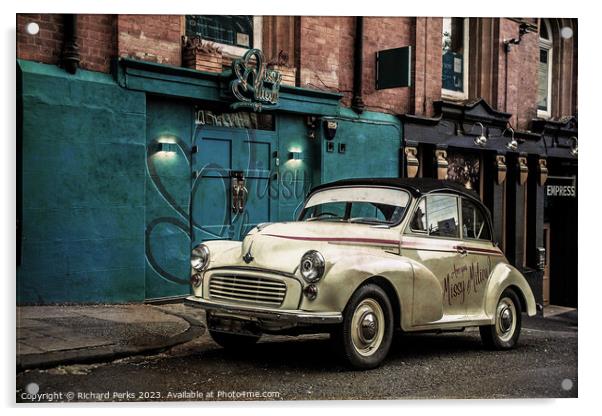 Classic Morris Minor convertible Acrylic by Richard Perks