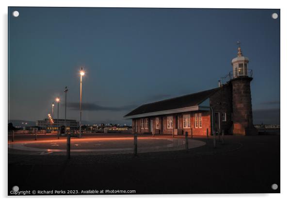 Night Time Glow on Morecambe Pier Acrylic by Richard Perks