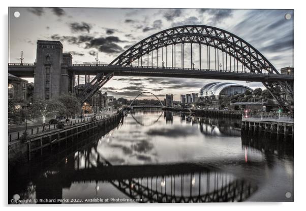 Tyne Bridge Monochrome Acrylic by Richard Perks