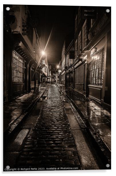 Rainy Nights in The Shambles Acrylic by Richard Perks