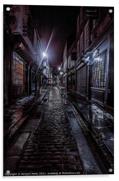 The Shambles In Reflection Acrylic by Richard Perks