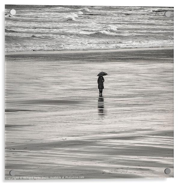 Rainy Day on the Beach Acrylic by Richard Perks