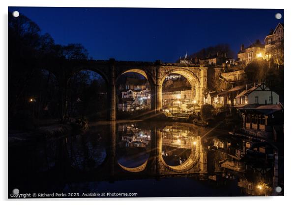 Stars over the Knaresborough Viaduct Acrylic by Richard Perks