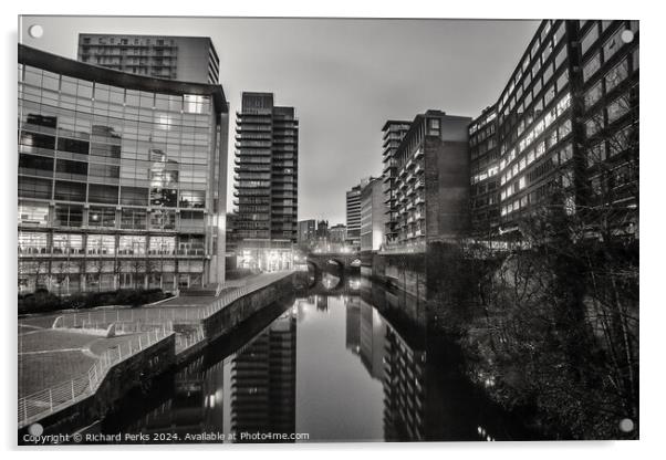 Lowry Hotel and the Irwell Acrylic by Richard Perks