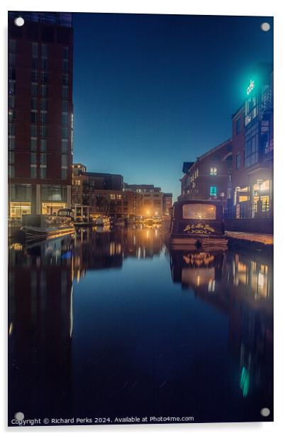 Twilight at Leeds Dock Acrylic by Richard Perks