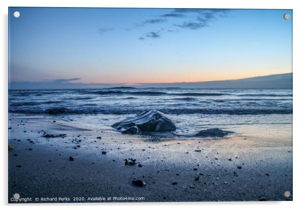 Sea Blue on Beadnell Beach Acrylic by Richard Perks