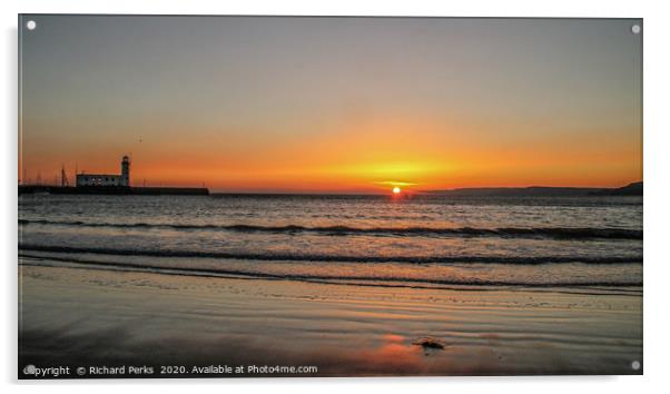 Scarborough sunrise Acrylic by Richard Perks