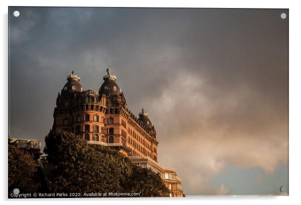The Grand Hotel Scarborough in the clouds Acrylic by Richard Perks