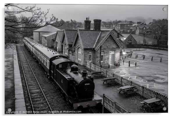 Hawes Railway Station  Acrylic by Richard Perks