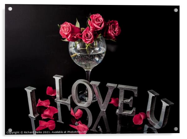 Valentine in a Glass Acrylic by Richard Perks