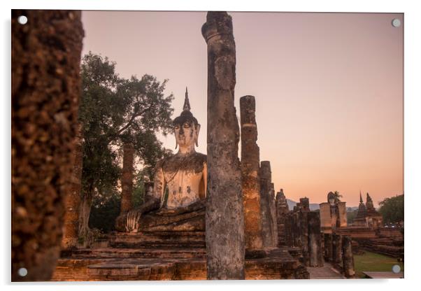 ASIA THAILAND SUKHOTHAI TEMPLE Acrylic by urs flueeler