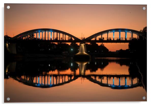 THAILAND LAMPANG CITY RAILWAY BRIDGE Acrylic by urs flueeler