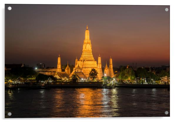 THAILAND BANGKOK WAT ARUN Acrylic by urs flueeler