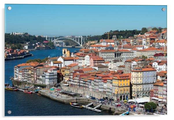 EUROPE PORTUGAL PORTO RIBEIRA OLD TOWN DOURO RIVER Acrylic by urs flueeler