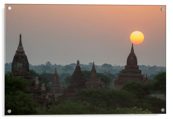 ASIA MYANMAR BAGAN TEMPLE PAGODA LANDSCAPE Acrylic by urs flueeler