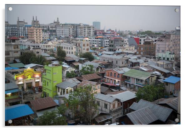 ASIA MYANMAR MANDALAY CITY CENTRE Acrylic by urs flueeler