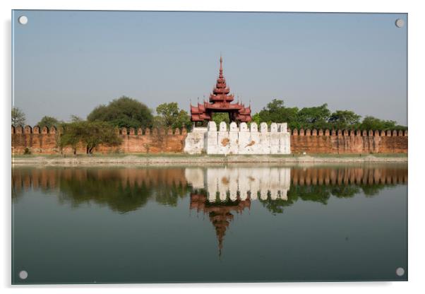 ASIA MYANMAR MANDALAY FORTRESS WALL Acrylic by urs flueeler