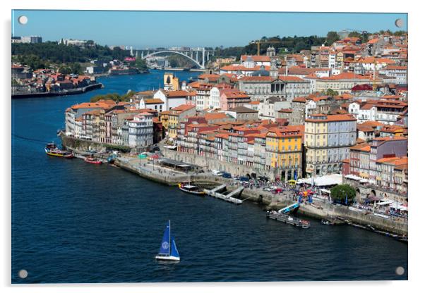 EUROPE PORTUGAL PORTO RIBEIRA OLD TOWN DOURO RIVER Acrylic by urs flueeler