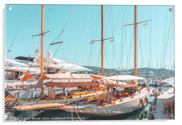 Luxurious Yachts And Boats In Cannes, Travel Print Acrylic by Radu Bercan