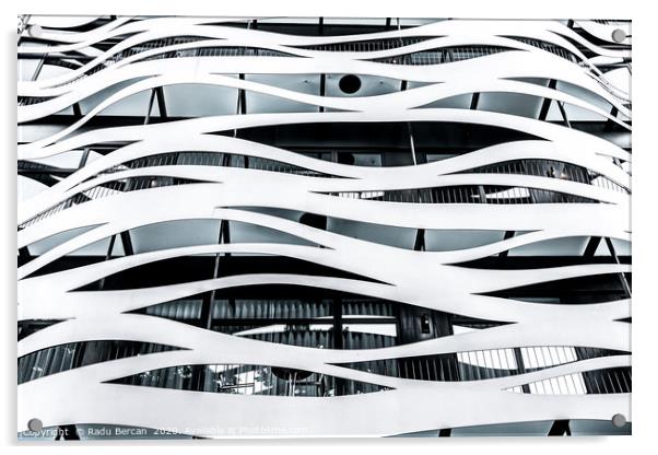 Modern Architecture, Minimal Futuristic Abstract Acrylic by Radu Bercan