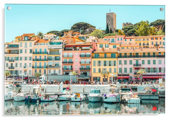 Cannes City Skyline, Luxurious Yachts And Boats Acrylic by Radu Bercan