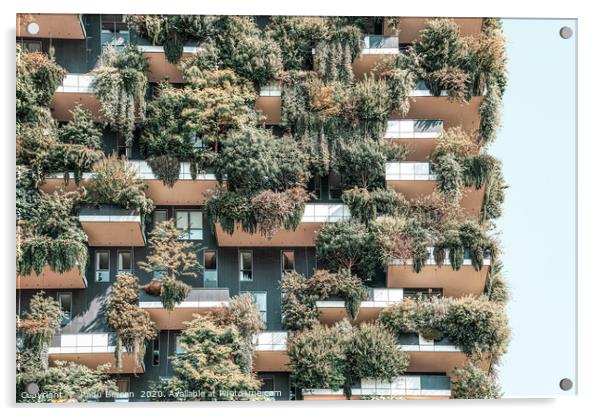 Bosco Verticale, Vertical Forest, Modern Building Acrylic by Radu Bercan