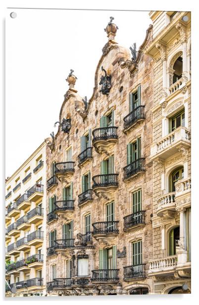 Casa Calvet, Antoni Gaudi Architecture Barcelona Acrylic by Radu Bercan
