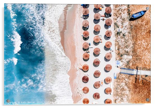 Beach Print, Aerial Ocean Print, Aerial Beach Sea Acrylic by Radu Bercan