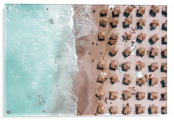 Aerial Beach Art Print, Summer Vibes Print, Blue Sea Photography Acrylic by Radu Bercan