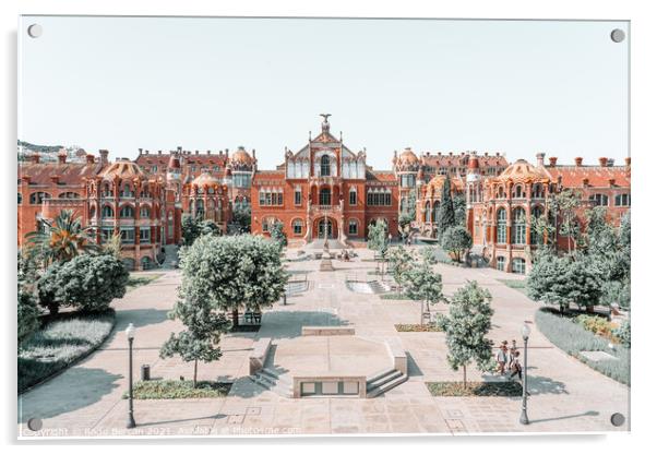 City Of Barcelona Architecture, Sant Pau Hospital Facade Acrylic by Radu Bercan