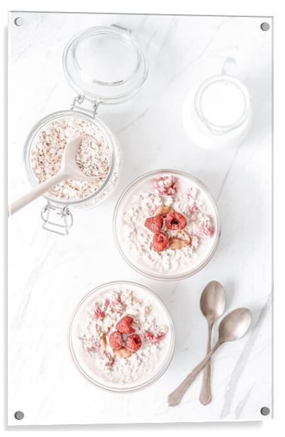 Raspberry Oats And Milk Acrylic by Radu Bercan