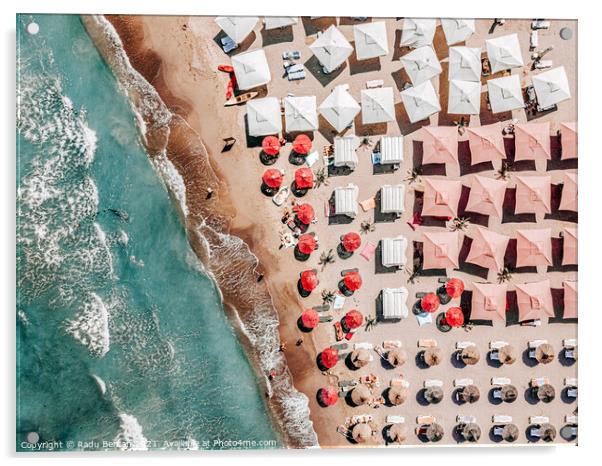 People On Beach, Aerial Photography, Summer Travel Beach Sea Acrylic by Radu Bercan