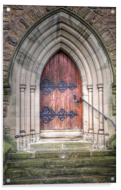 Old Wooden Church Door Acrylic by Oliver Porter