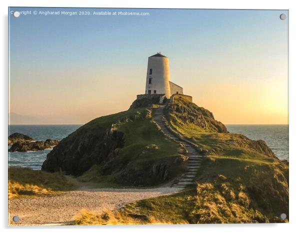 Llanddwyn Island Lighthouse Anglesey  Acrylic by Angharad Morgan
