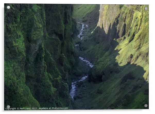 Stunning View of Secret Canyon in Iceland  Acrylic by Pere Sanz