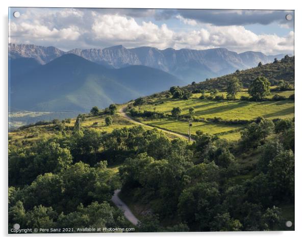 Cadi Range as seen from Cerdanya, Catalan Pyrenees Acrylic by Pere Sanz