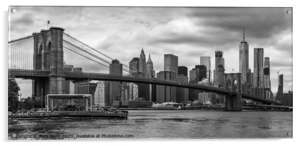 Manhattan Skyline from Brooklyn Bridge Acrylic by Pere Sanz