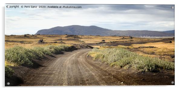 Dirty  road at the Highlands in Iceland Acrylic by Pere Sanz