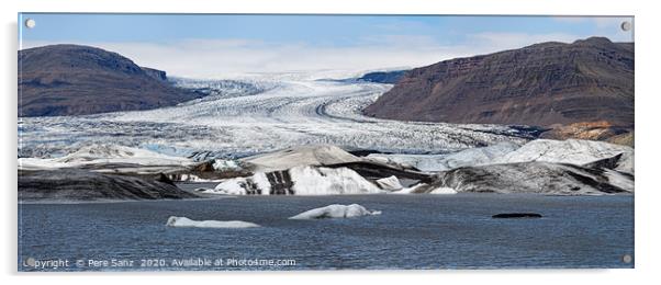 Hoffellsjokull Glacier Panorama in Iceland Acrylic by Pere Sanz